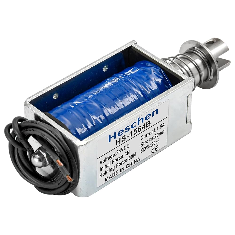Amazon | Heschen ソレノイド電磁石 HS-1564B DC24V 1.5A 20mm